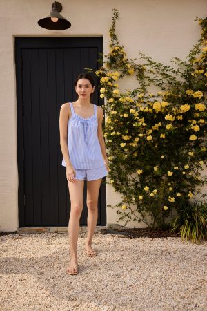 11 Brand Alice Shorts Set in Blue Seersucker - Stylish Summer Outfit for Women