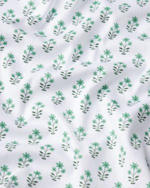 11 Brand Pima Cotton Long-Short Pajama Set in Boxwood Posy Print