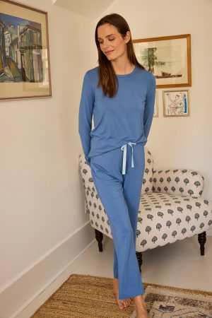 11 DreamModal™ Ribbon Long-Long Set – Soft Modal Lounge Set in Seaport Color