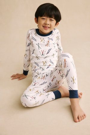 Kids Vintage Ski-Themed Long Sleeve Top and Pants Set by Brand 11