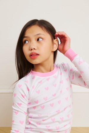 Kids Pink Heart Matching Long Sleeve Top and Pants Set - 11 Brand