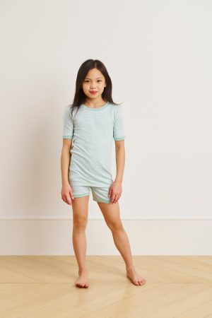 11 Kids Shorts Set in Parisian Green - Matching Summer Outfit for Boys & Girls