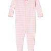 11 Brand Baby Sleeper in English Rose Stripe - Soft Organic Cotton Infant Sleepwear
