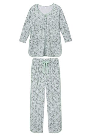 11 Brand Pima Maternity Long Sleeve Set in Topiary Garden Floral Print