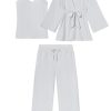 11 Maternity DreamModal™ Kimono Three-Piece Set in Fog - Soft Comfortable Pregnancy Sleepwear