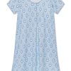 11 Pima Maternity Nightgown – Soft French Blue Cottage Floral Sleep Gown for Pregnancy