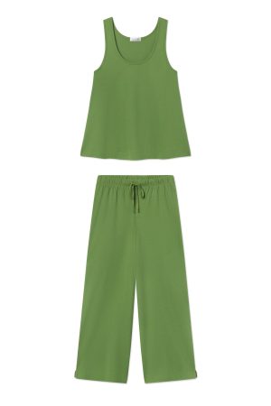 11 Pointelle Pajama Pants Set in Willow Bough – Soft Knit Matching Lounge Set