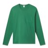 11 Men's Long Sleeve Pima Cotton Pocket T-Shirt – Classic Green (Slim Fit, Premium Soft Tee)