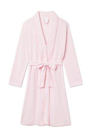 Pima Cotton Robe in English Rose Stripe Pattern - Luxurious Soft Bathrobe by Brand 11