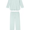 11 Brand Pima Cotton Long Sleeve Set in Parisian Green - Soft Luxury Loungewear