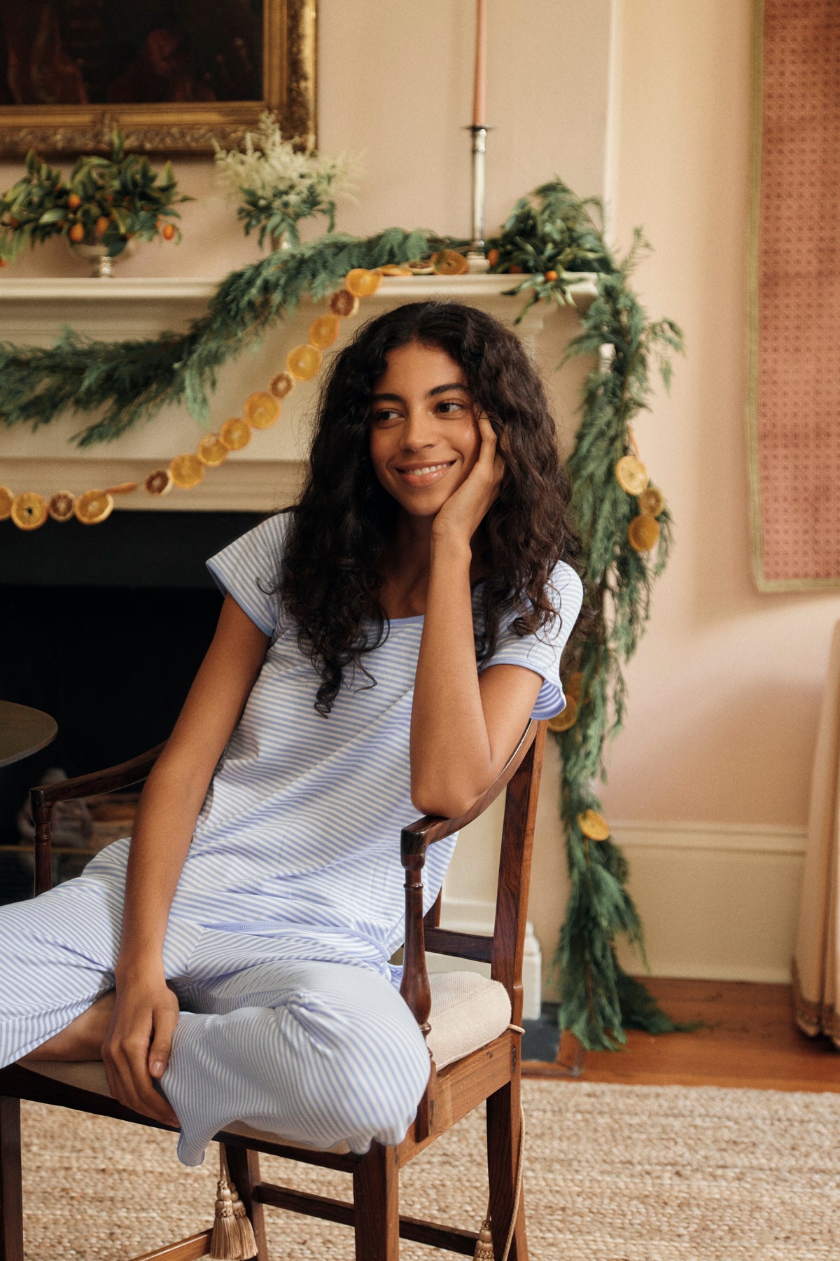 11 Pima Cotton Short-Long Matching Set in Hydrangea Blue | Women's Lounge Set