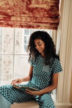 11 by Pima Crew - Wide Leg Pajama Set in Frasier Bloom Print | Soft Luxury Sleepwear