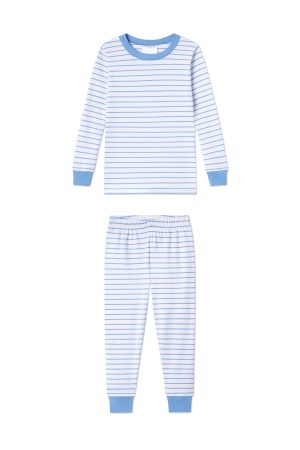 11 Kids Matching Long Sleeve Top and Pants Set in Baltic Blue | Toddler & Kids Cotton Loungewear