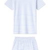 11 Pima Cotton Crew Neck Short Set in Baltic Blue - Matching Lounge Set for Women