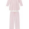11 Pima Maternity Long Sleeve Top & Matching Bottom Set in English Rose Stripe