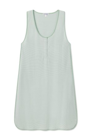 11 Pima Maternity Tank Gown – Soft Breathable Nursing Nightgown in Parisian Green
