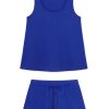 11 Brand Pointelle Pajama Shorts Set in Cobalt - Women's Sleepwear Lounge Set
