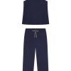 DreamModal™ Ribbon Tank Long Set in English Navy - Premium Luxury Sleepwear for Women | 11 Brand