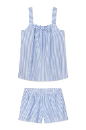 11 Brand Alice Shorts Set in Blue Seersucker - Stylish Summer Outfit for Women