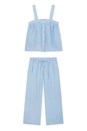 11 Brand Hamptons Pants Set in Sail Blue Awning Stripe - Premium Comfortable Lounge Wear