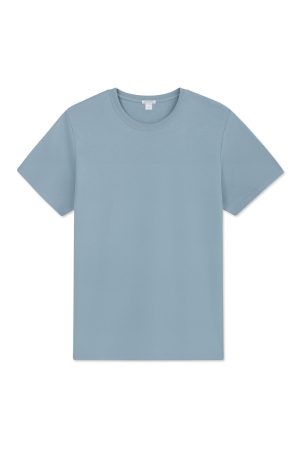 11 Men's Pima Cotton Crew Neck T-Shirt – Anchor Blue Casual Basic Tee