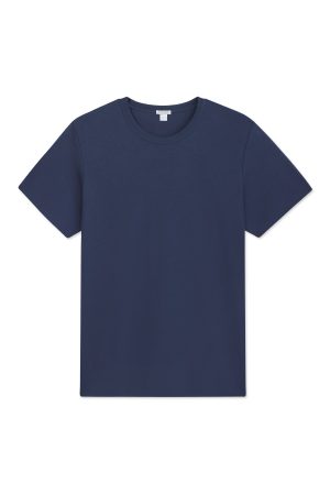 11 Brand Men's Pima Cotton Crew Neck T-Shirt – Navy Blue Casual Tee