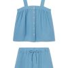 11 Brand Hamptons Shorts Set in Serene Blue - Lightweight Summer Outfit for Men