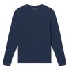 11 Men's Long Sleeve Bamboo T-Shirt - Soft Eco-Friendly Navy Tee