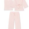 11 Maternity DreamModal™ Kimono 3-Piece Set - Soft Pajama Set in English Rose Pencil Stripe
