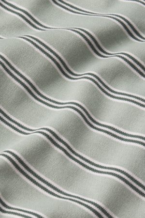 11 Men's Pima Cotton Sleep Set – Smoke Green Striped Short & Long Sleeve Pajama Set