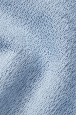 11 Pointelle Pajama Pants Set – French Blue Solid Matching Loungewear Set