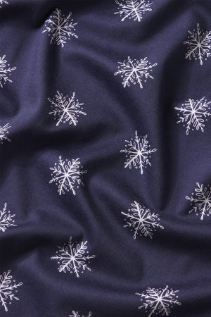 11 Kids Long Sleeve Pajama Set - Navy Blue with Snowflake Print