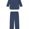 11 Pima Cotton Long Sleeve Matching Set in Navy Boating Stripe