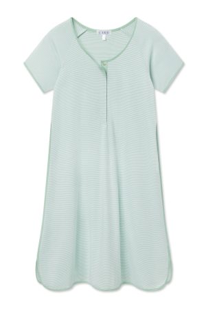 Pima Cotton Maternity Nightgown in Parisian Green – Soft & Stretchy Pregnancy Sleepwear by 11