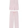 11 Pima Maternity Short-Long Set – English Rose Stripe Matching Lounge Set for Pregnancy