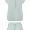 11 Pima Maternity Shorts Set in Parisian Green – Soft Cotton Matching Lounge Set for Pregnancy