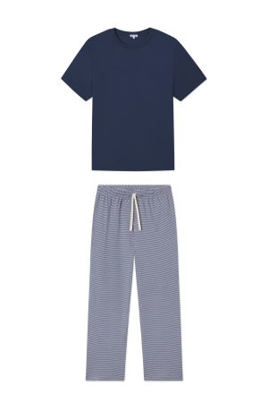 11 Men's Pima Cotton Sleep Set – True Navy Short & Long Sleeve Pajama Set