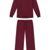 11 Burgundy Relax Pants Set – Matching Lounge Set for Women