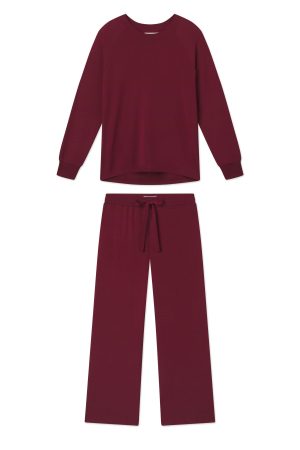 11 Burgundy Relax Pants Set – Matching Lounge Set for Women