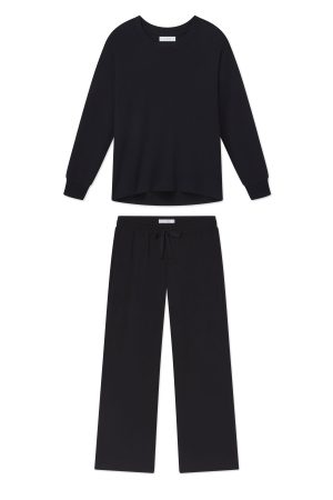 11 Brand Relax Pants Set in Black - Comfortable Lounge Wear for Men & Women