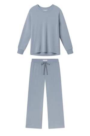 11 Brand Relax Pants Set in Dusty Blue - Comfortable Lounge Wear for Men & Women