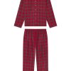 11 Flannel Pants Set - Classic Red Holiday Tartan Matching Lounge Set