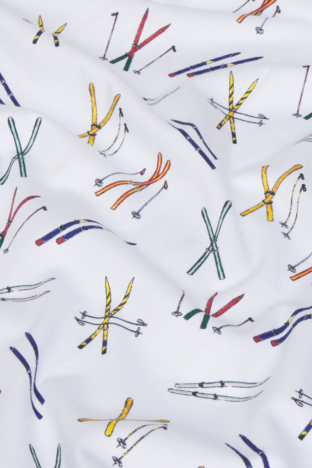 11 Pima Cotton Crew Neck Long Sleeve Matching Set - Vintage Ski Print Loungewear