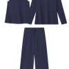 11 Pointelle Pants Bundle – English Navy Lightweight Knit Trousers for Women