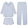 11 Pima Long Sleeve Bundle - French Blue Club Stripe Cotton Top Set