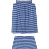 11 Brand Pima Cotton Ruffle Shorts Set in Seaport Triple Stripe