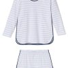 11 Brand Pima Cotton Long-Short Set in Marine | Soft Lounge Wear for Men & Women