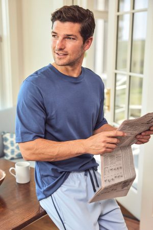 11 Men's Short Sleeve Pima Cotton T-Shirt in True Navy - Premium Soft Crew Neck Tee for Men