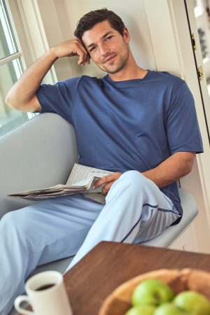 11 Men's Short Sleeve Pima Cotton T-Shirt in True Navy - Premium Soft Crew Neck Tee for Men