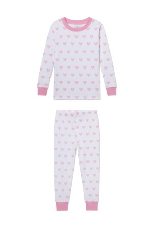 Kids Pink Heart Matching Long Sleeve Top and Pants Set - 11 Brand